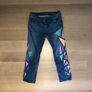 Hand painted Vera Wang jeans